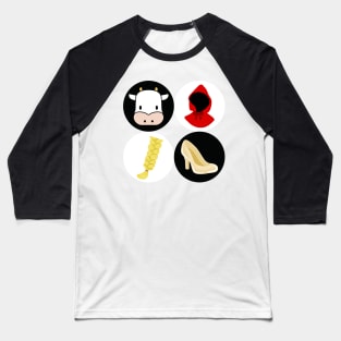 The Cow, The Cape, The Hair, the Slipper - Into The Woods Musical Baseball T-Shirt